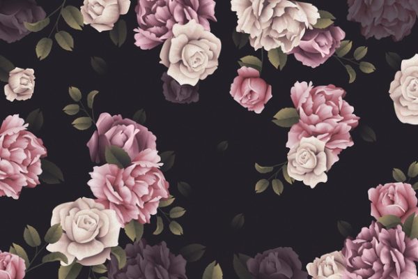 Midnight floral pink- Printed Edible Icing Sheet