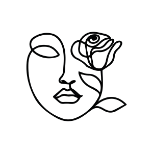 Mademoiselle Love - Line Art Silhouette