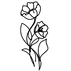 Poppy Passion - Line Art Silhouette