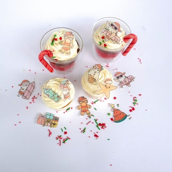 Summer Santa-Wafer Paper Toppers - Image 3