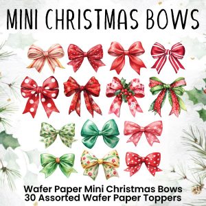 Mini Christmas Bows-Wafer Paper Toppers