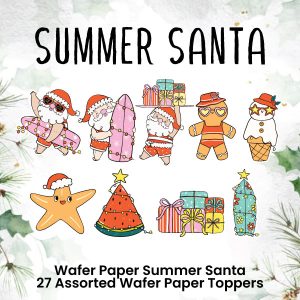 Summer Santa-Wafer Paper Toppers